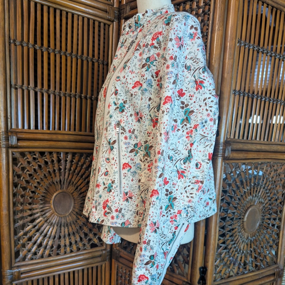 GAP Moto Jacket - Red Floral - Fully Lined - XL - NWOT - Picture 9 of 16